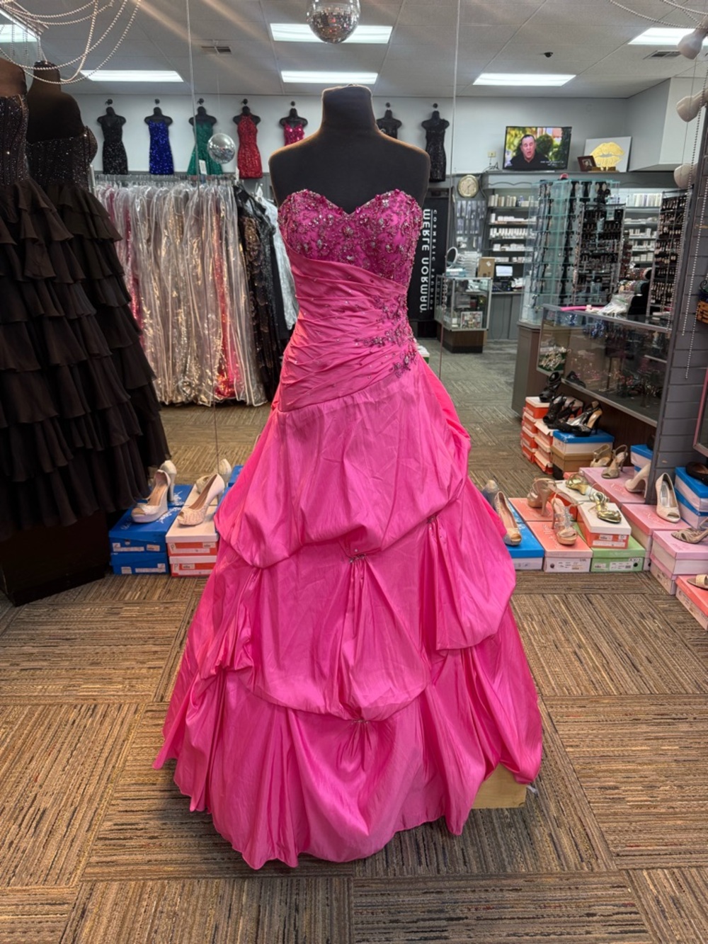 MORILEE SZ-8 8103 PINK STRAPLESS PROM FORMAL PAGEANT DRESS